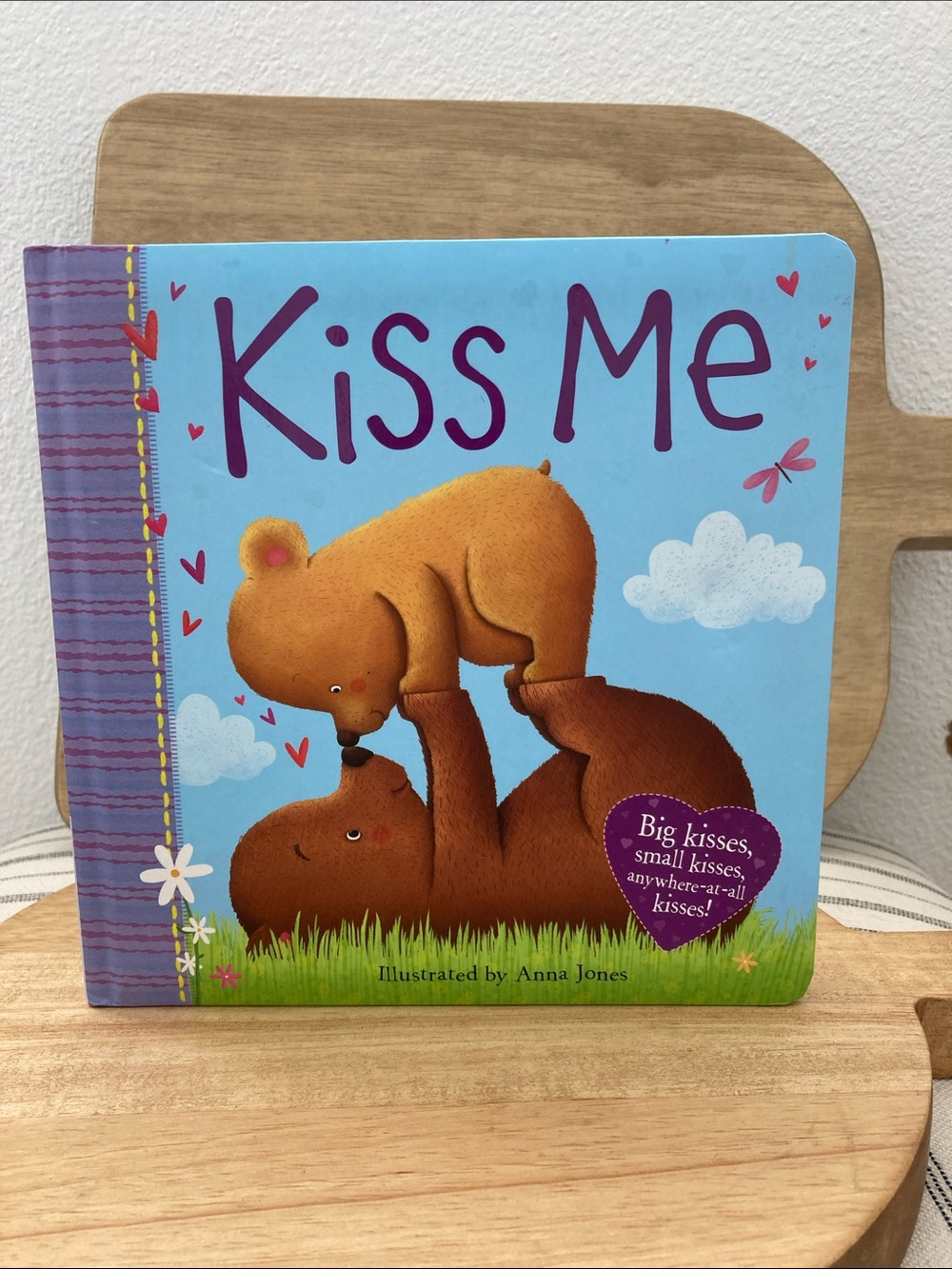 SALE! Kiss Me Board Book - Blue Cover with Brown Bears